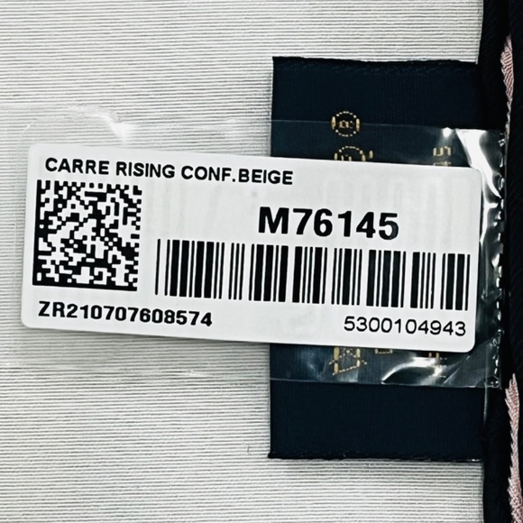 Louis Vuitton Monogram Carré Rising Confidential Silk Scarf Beige/Black – NWT - Picture 9 of 9